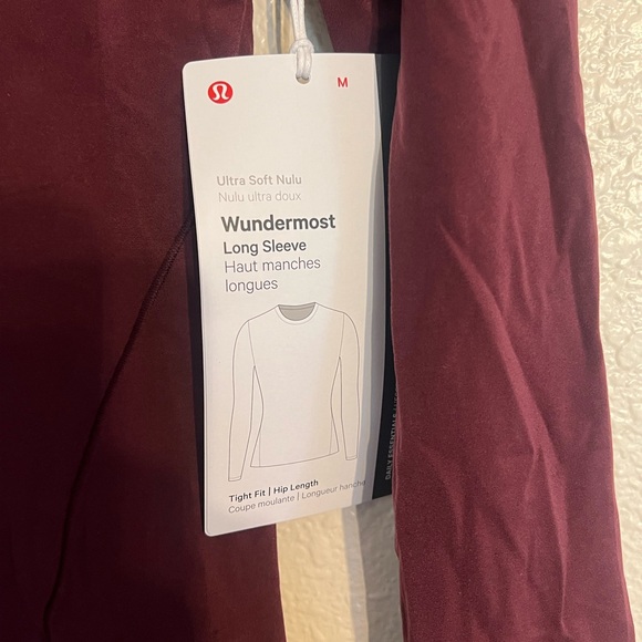 Lululemon Athletica Red Crew Neck Fitted Long Sleeve Tee - Picture 2 of 2